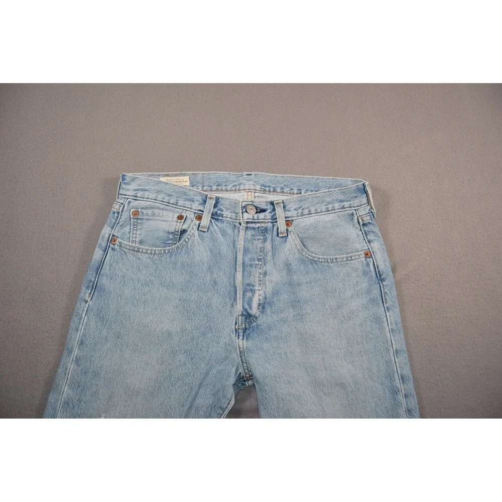 Levis 501 Jeans Mens 30x32 Slim Taper Big Tab Medium Wash Premium Button Fly XX